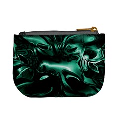 Biscay Green Black Abstract Art Mini Coin Purse from ArtsNow.com Back