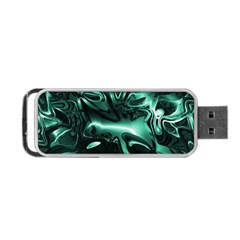 Biscay Green Black Abstract Art Portable USB Flash (Two Sides) from ArtsNow.com Front