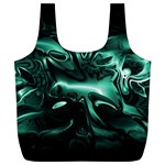 Biscay Green Black Abstract Art Full Print Recycle Bag (XL)