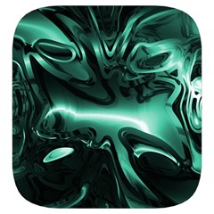 Biscay Green Black Abstract Art Toiletries Pouch from ArtsNow.com Side Left
