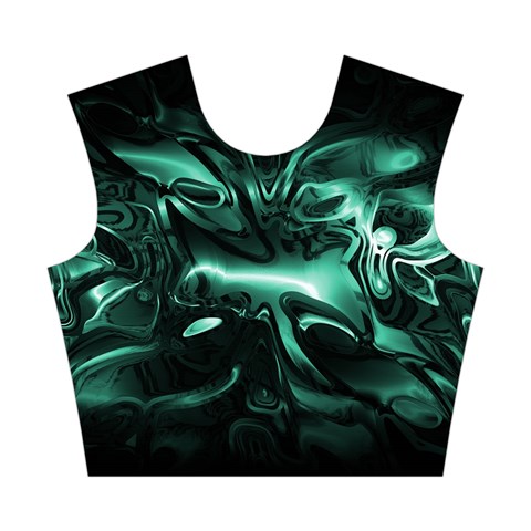 Biscay Green Black Abstract Art Cotton Crop Top from ArtsNow.com Front