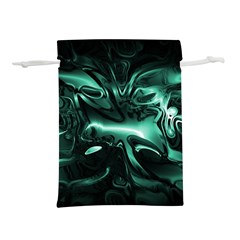 Biscay Green Black Abstract Art Lightweight Drawstring Pouch (M) from ArtsNow.com Front