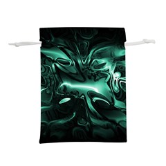 Biscay Green Black Abstract Art Lightweight Drawstring Pouch (L) from ArtsNow.com Front