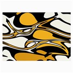 Black Yellow White Abstract Art Large Glasses Cloth (2 Sides)