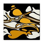 Black Yellow White Abstract Art Face Towel