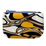 Black Yellow White Abstract Art Large Coin Purse