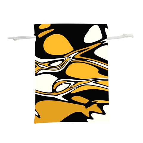 Black Yellow White Abstract Art Lightweight Drawstring Pouch (S) from ArtsNow.com Front
