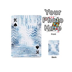King Boho Faded Blue Denim White Batik Playing Cards 54 Designs (Mini) from ArtsNow.com Front - SpadeK