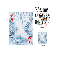 Boho Faded Blue Denim White Batik Playing Cards 54 Designs (Mini) from ArtsNow.com Front - Heart8