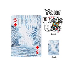 Boho Faded Blue Denim White Batik Playing Cards 54 Designs (Mini) from ArtsNow.com Front - Diamond5