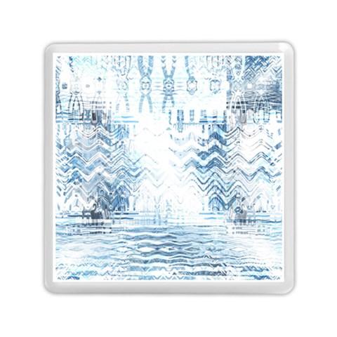 Boho Faded Blue Denim White Batik Memory Card Reader (Square) from ArtsNow.com Front
