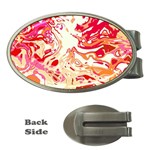 Red Orange Abstract Art Money Clips (Oval) 