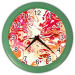 Red Orange Abstract Art Color Wall Clock