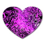 Magenta Black Abstract Art Heart Mousepads
