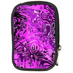 Magenta Black Abstract Art Compact Camera Leather Case