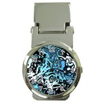 Black Blue White Abstract Art Money Clip Watches