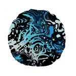 Black Blue White Abstract Art Standard 15  Premium Round Cushions