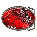 Red Black Abstract Art Belt Buckles