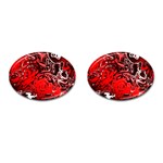 Red Black Abstract Art Cufflinks (Oval)
