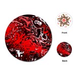 Red Black Abstract Art Playing Cards Single Design (Round)