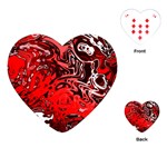 Red Black Abstract Art Playing Cards Single Design (Heart)