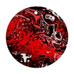 Red Black Abstract Art Round Ornament (Two Sides)