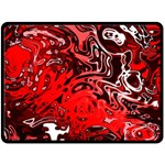 Red Black Abstract Art Fleece Blanket (Large) 