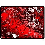 Red Black Abstract Art Double Sided Fleece Blanket (Large) 