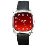 Scarlet Red Ombre Gradient Square Metal Watch
