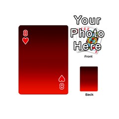Scarlet Red Ombre Gradient Playing Cards 54 Designs (Mini) from ArtsNow.com Front - Heart8