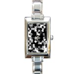 Black and White Jigsaw Puzzle Pattern Rectangle Italian Charm Watch