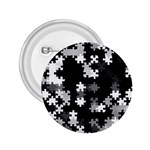 Black and White Jigsaw Puzzle Pattern 2.25  Buttons