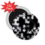 Black and White Jigsaw Puzzle Pattern 2.25  Magnets (100 pack) 