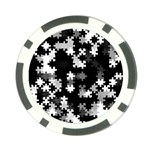 Black and White Jigsaw Puzzle Pattern Poker Chip Card Guard