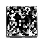 Black and White Jigsaw Puzzle Pattern Memory Card Reader (Square 5 Slot)