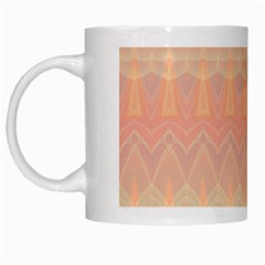 Boho Soft Peach Pattern White Mugs from ArtsNow.com Left