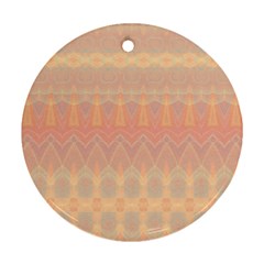 Boho Soft Peach Pattern Round Ornament (Two Sides) from ArtsNow.com Front
