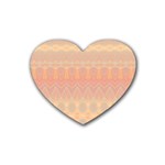 Boho Soft Peach Pattern Heart Coaster (4 pack) 
