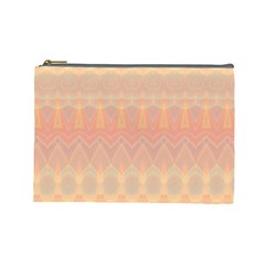 Boho Soft Peach Pattern Cosmetic Bag (Large) from ArtsNow.com Front