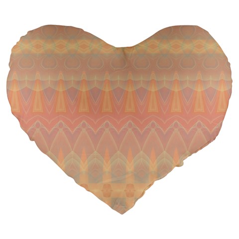 Boho Soft Peach Pattern Large 19  Premium Heart Shape Cushions from ArtsNow.com Front
