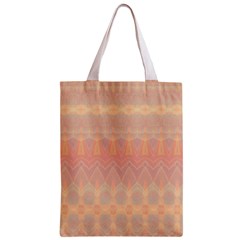 Boho Soft Peach Pattern Zipper Classic Tote Bag from ArtsNow.com Front