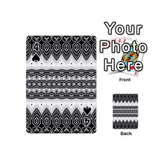 Boho Black And White  Playing Cards 54 Designs (Mini) from ArtsNow.com Front - Spade4