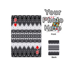 Boho Black And White  Playing Cards 54 Designs (Mini) from ArtsNow.com Front - Diamond9