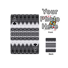 King Boho Black And White  Playing Cards 54 Designs (Mini) from ArtsNow.com Front - ClubK