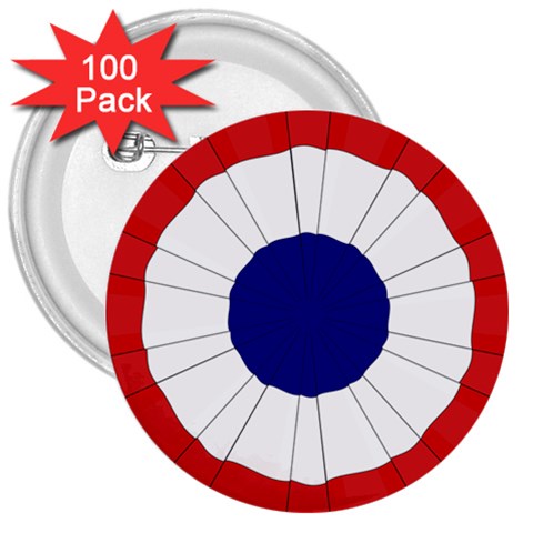 National Cockade of France  3  Buttons (100 pack)  from ArtsNow.com Front