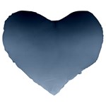 Faded Denim Blue Ombre Gradient Large 19  Premium Flano Heart Shape Cushions