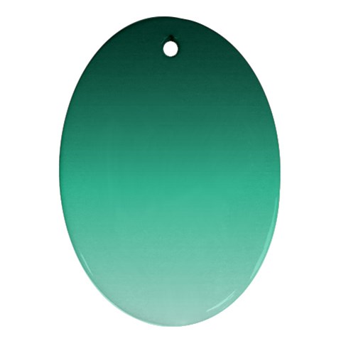 Biscay Green Gradient Ombre Ornament (Oval) from ArtsNow.com Front
