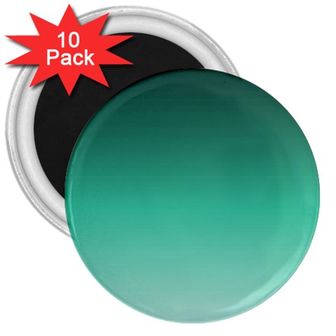 Biscay Green Gradient Ombre 3  Magnets (10 pack)  from ArtsNow.com Front