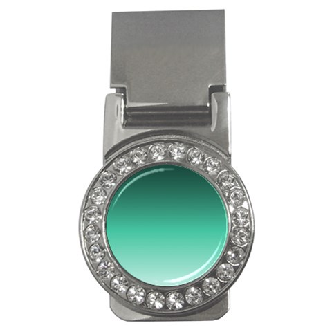 Biscay Green Gradient Ombre Money Clips (CZ)  from ArtsNow.com Front