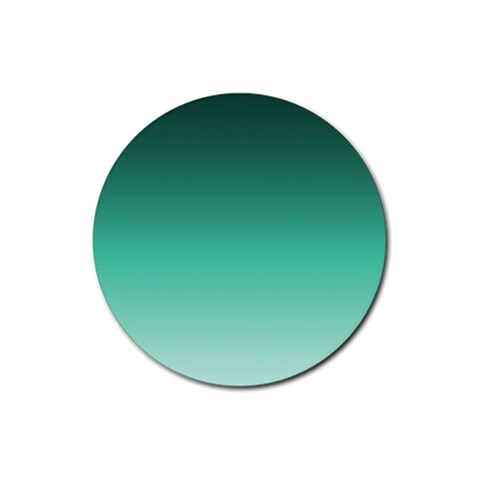 Biscay Green Gradient Ombre Rubber Round Coaster (4 pack)  from ArtsNow.com Front